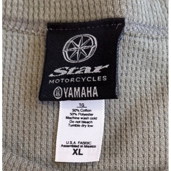 Yamaha Star Motorcycles Shirt Long Sleeve T-Shirt XL Gray Ribbed Cotton Poly - Picture 4 of 5
